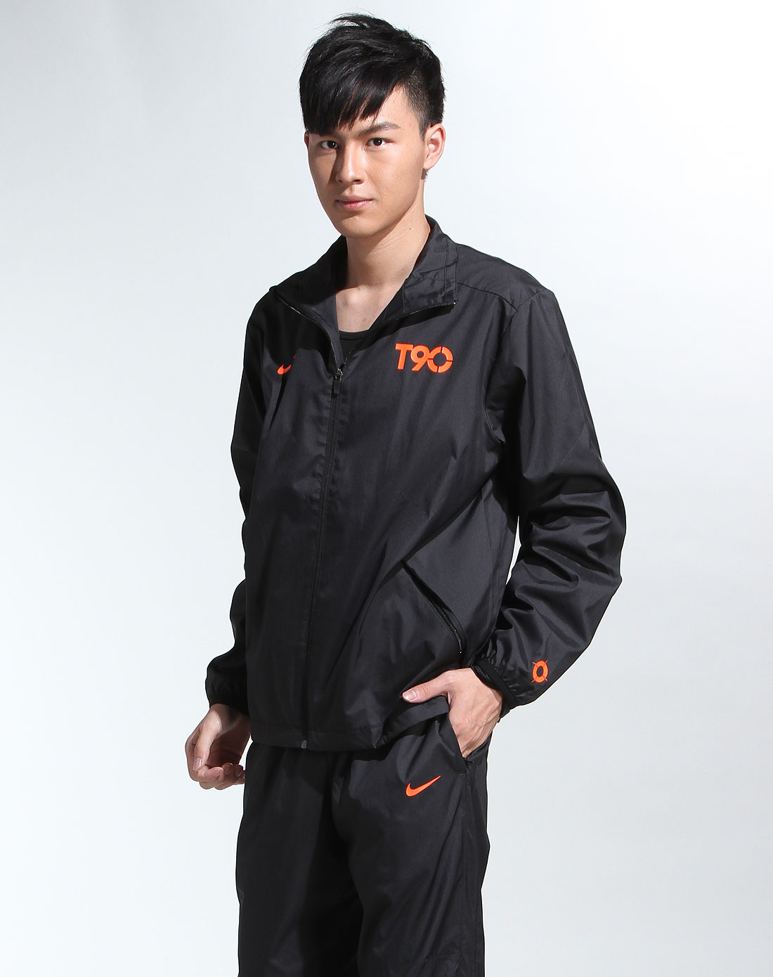 耐克nike 男款黑色t90长袖梭织夹克
