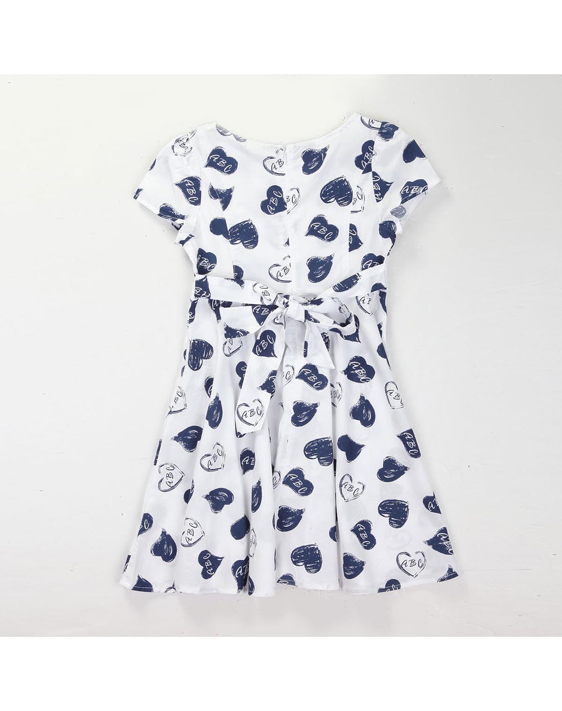 abckids童装童鞋专场女童装湛蓝连衣裙f32131962-841