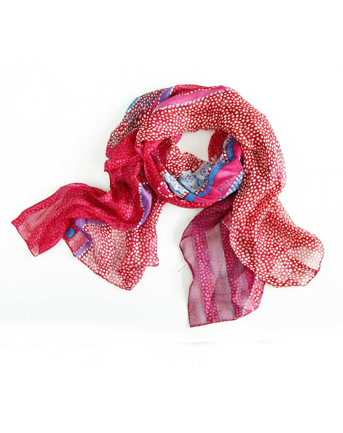 红色意大利抽象画100%桑蚕丝缎条肖工艺丝巾