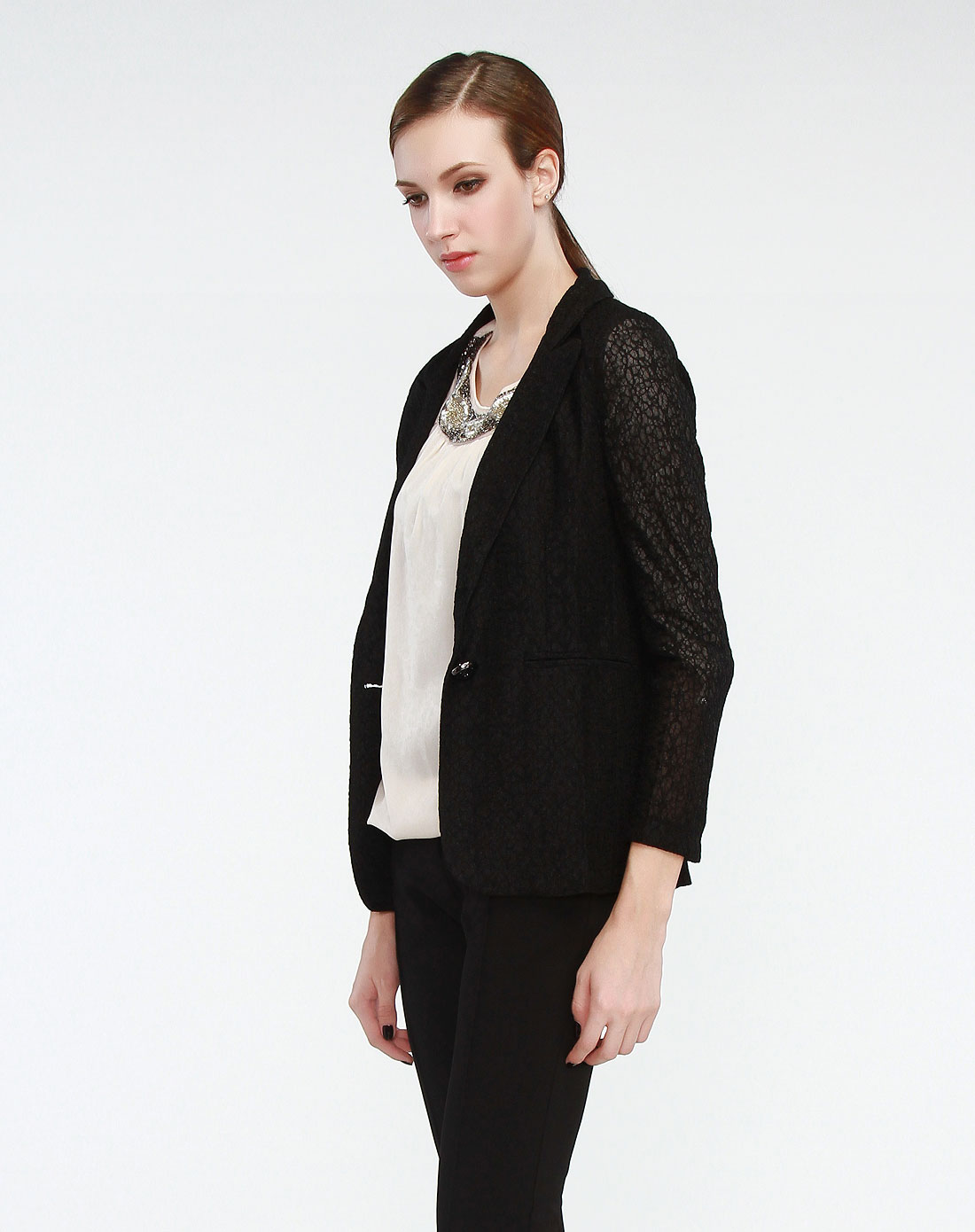 卡尔丹尼诗优雅成熟黑色长袖西装kx003-01_唯品会