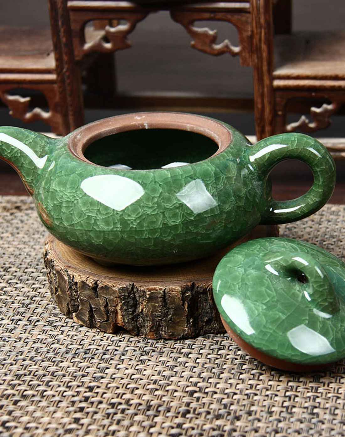 百鸿bai hong茶具冰裂釉陶瓷茶壶(墨绿)wphdpchl8113_唯品会