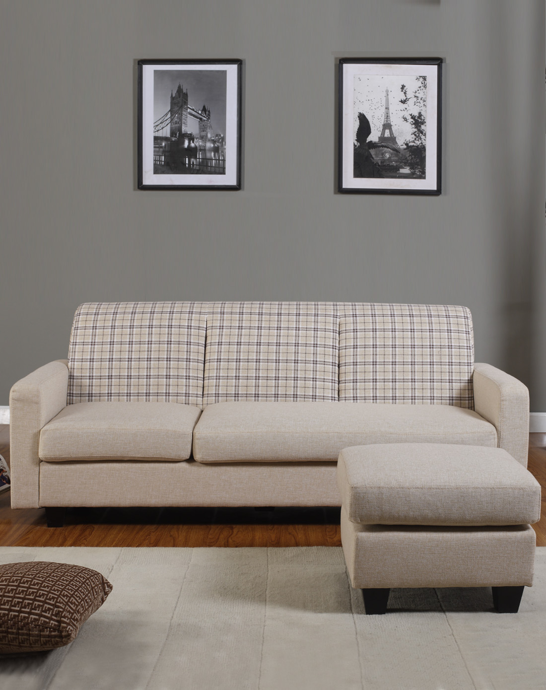 > 清迈多功能三人沙发附脚凳