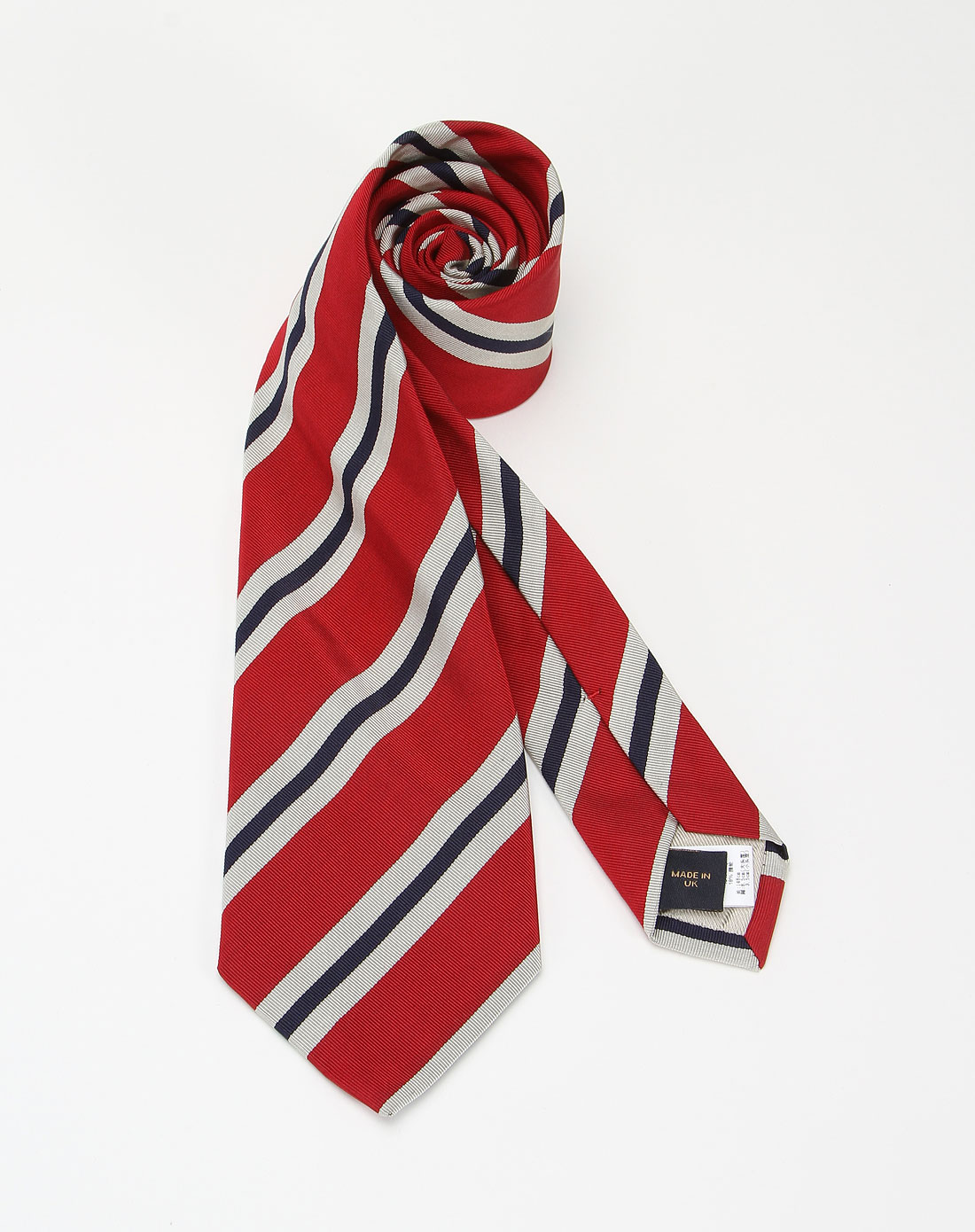 > 鲜红色商务斜条纹领带