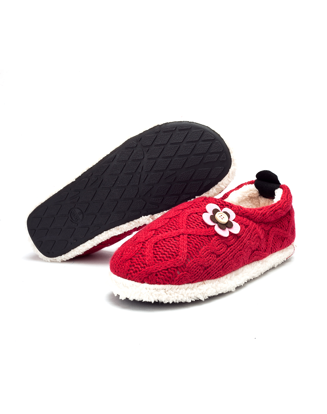 红色舒适棉拖鞋