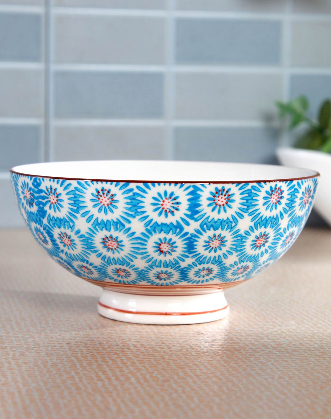 > 景瓷彩绘陶瓷五彩圆点碗/5个入