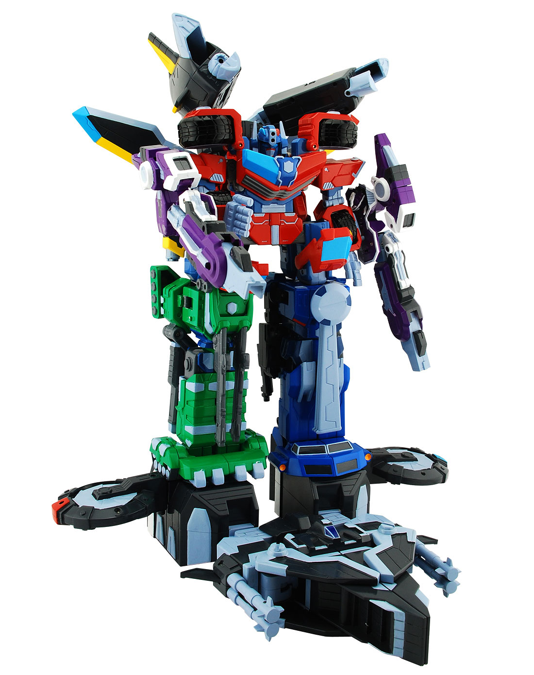 灵动&万代&路霸玩具专场灵动 钢铁飞龙超变六合一-终极火焰王9041