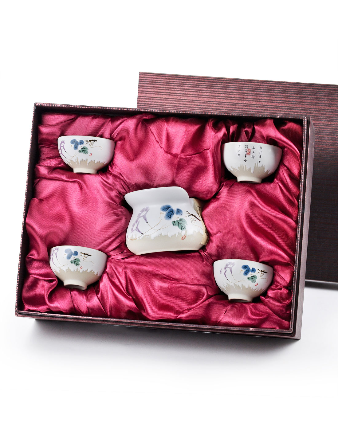[ 茶人岭 ] 花蔓月光 白钰品壶茶具礼盒/5件套