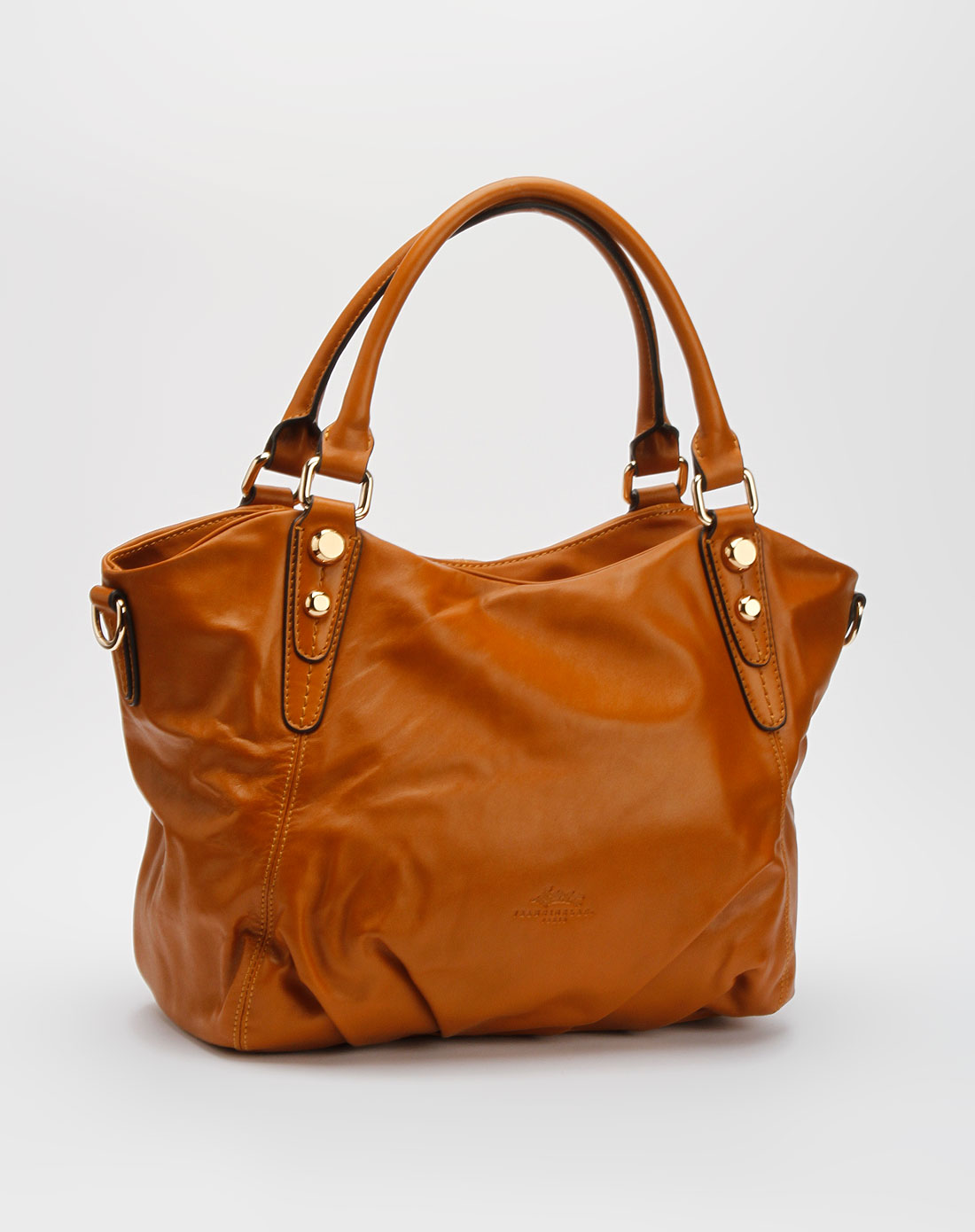 女款土黄色/沙黄色蛇纹漆皮配平纹皮手袋