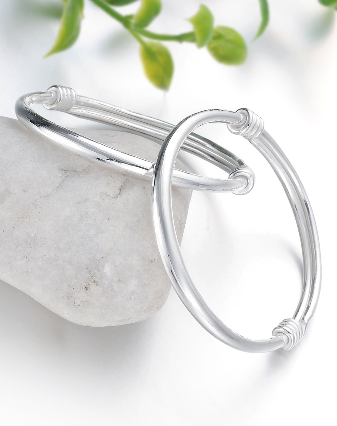 [ 盈满堂 ] s990足银内外弧圆身宝宝手镯