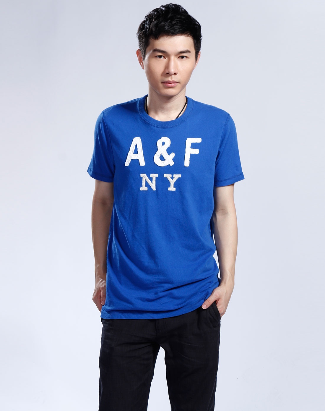 欧美精品服饰专场abercrombie fitch 男款天蓝色贴