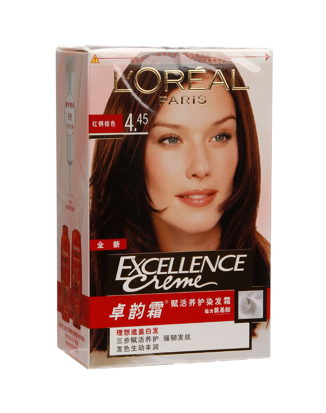 欧莱雅 卓韵霜赋活养护染发霜 4.45号(红铜棕色)