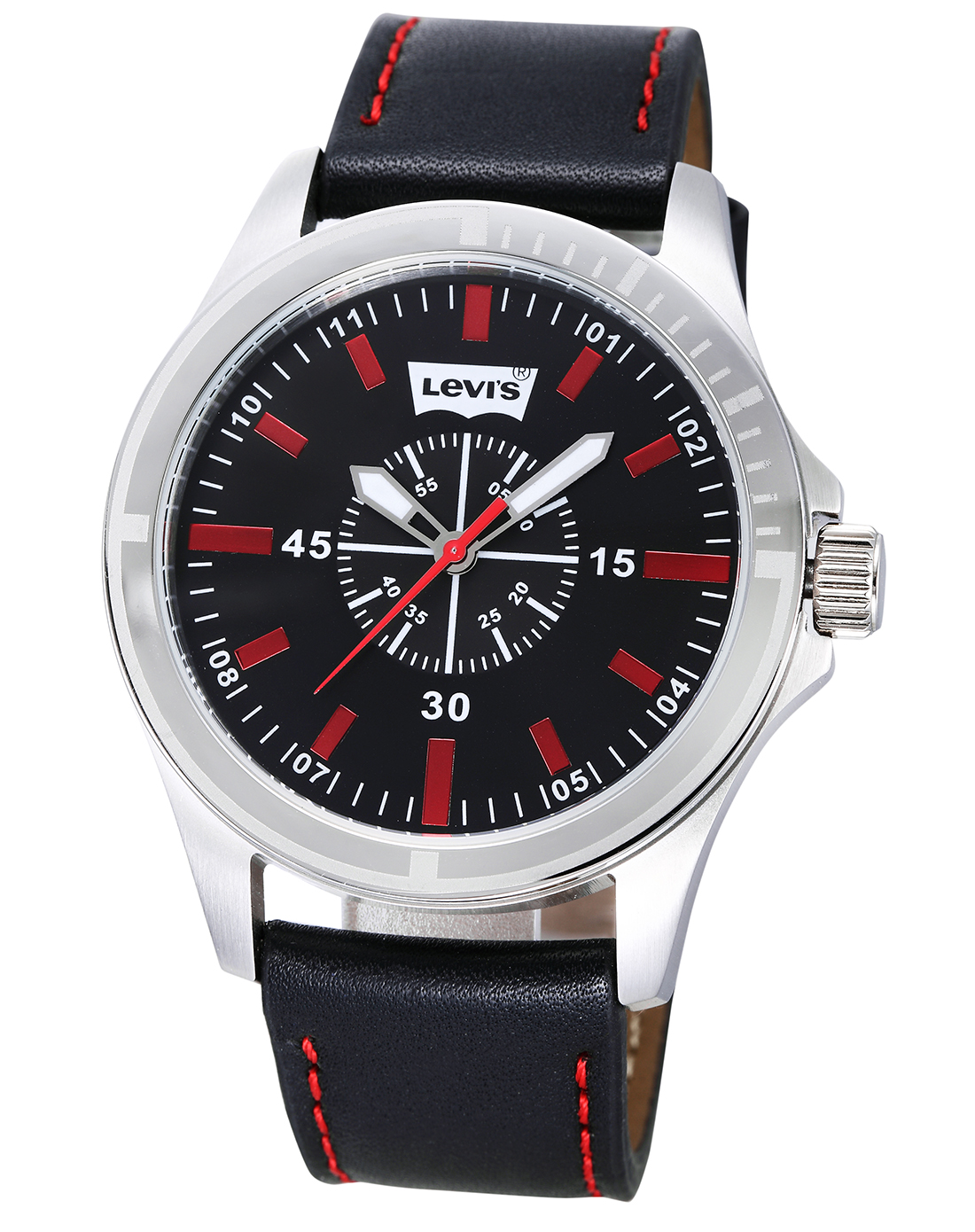 levis 中性银/黑色潮流指针显示石英表