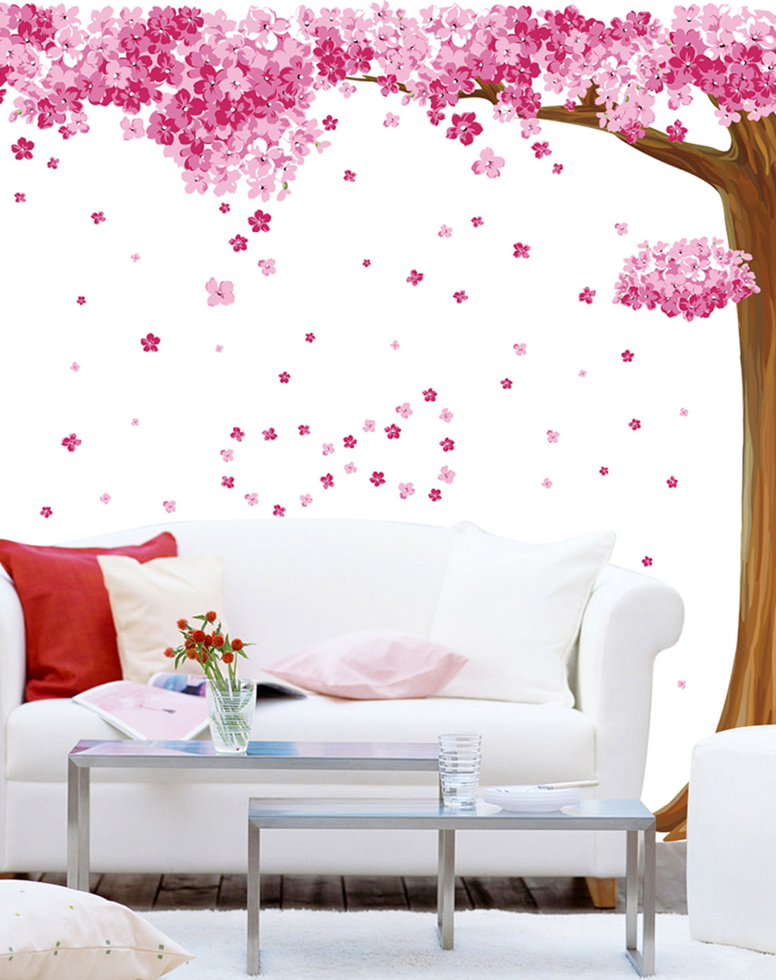 [ 萱润 ] 唯美樱花背景墙贴