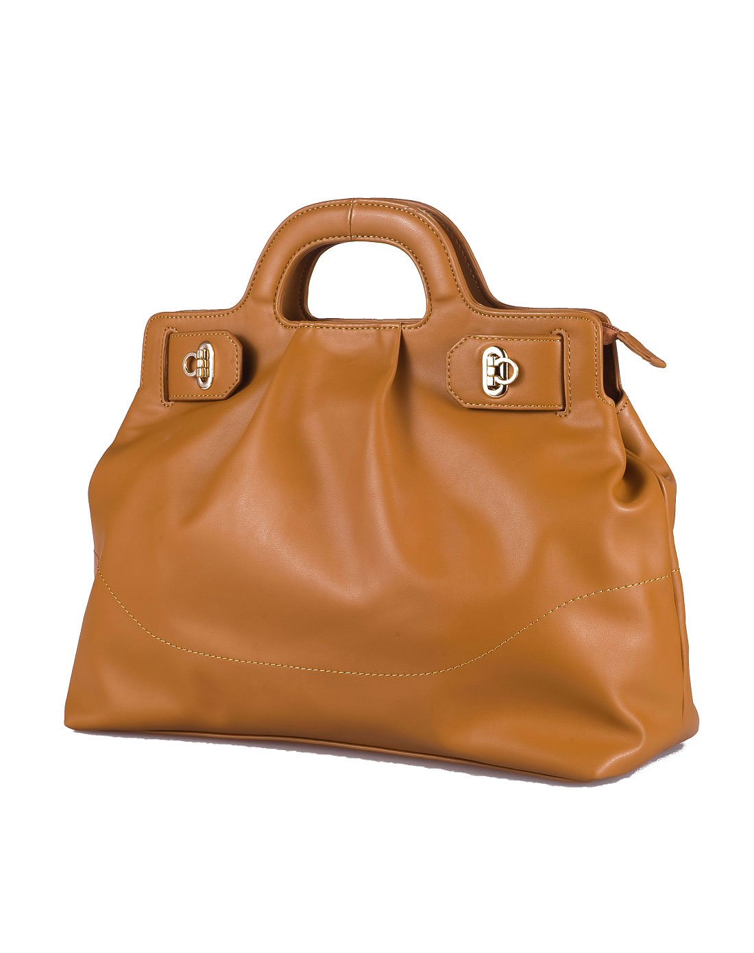 土黄色牛纹pu手袋