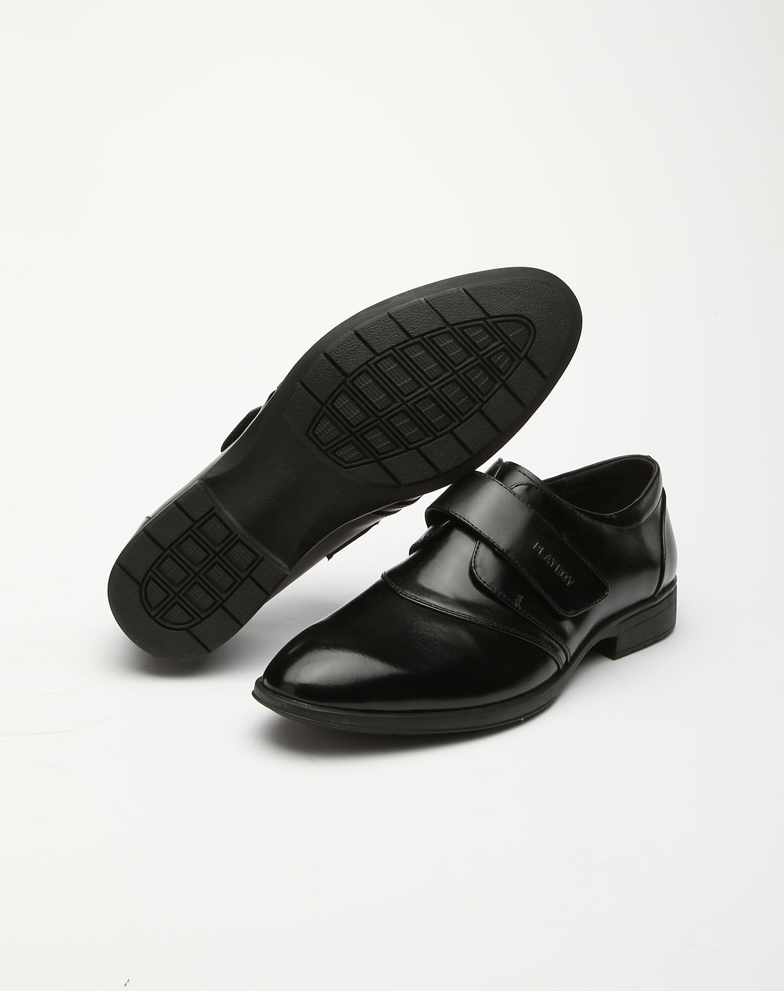 魔术贴黑色皮鞋