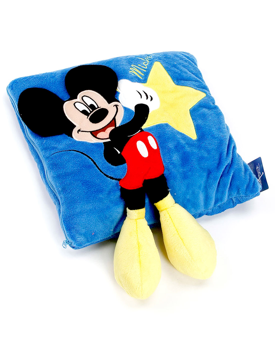 米奇立体蓝色抱枕被