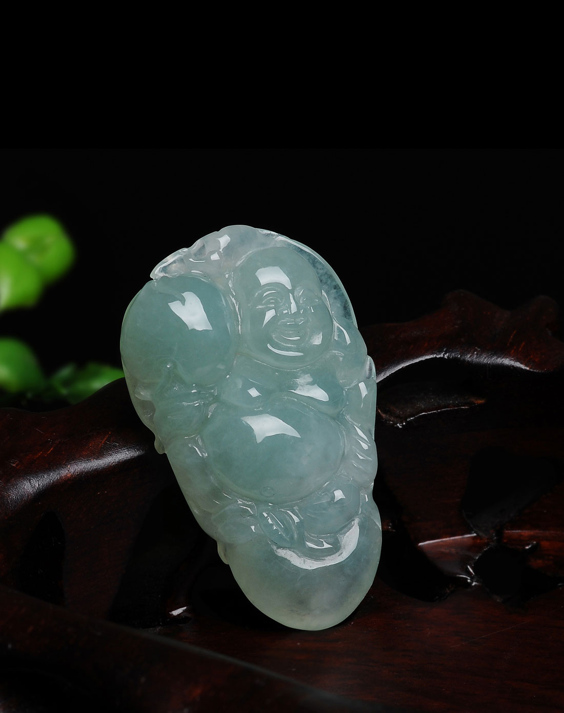 精工冰种油清天然翡翠a货坐佛吊坠