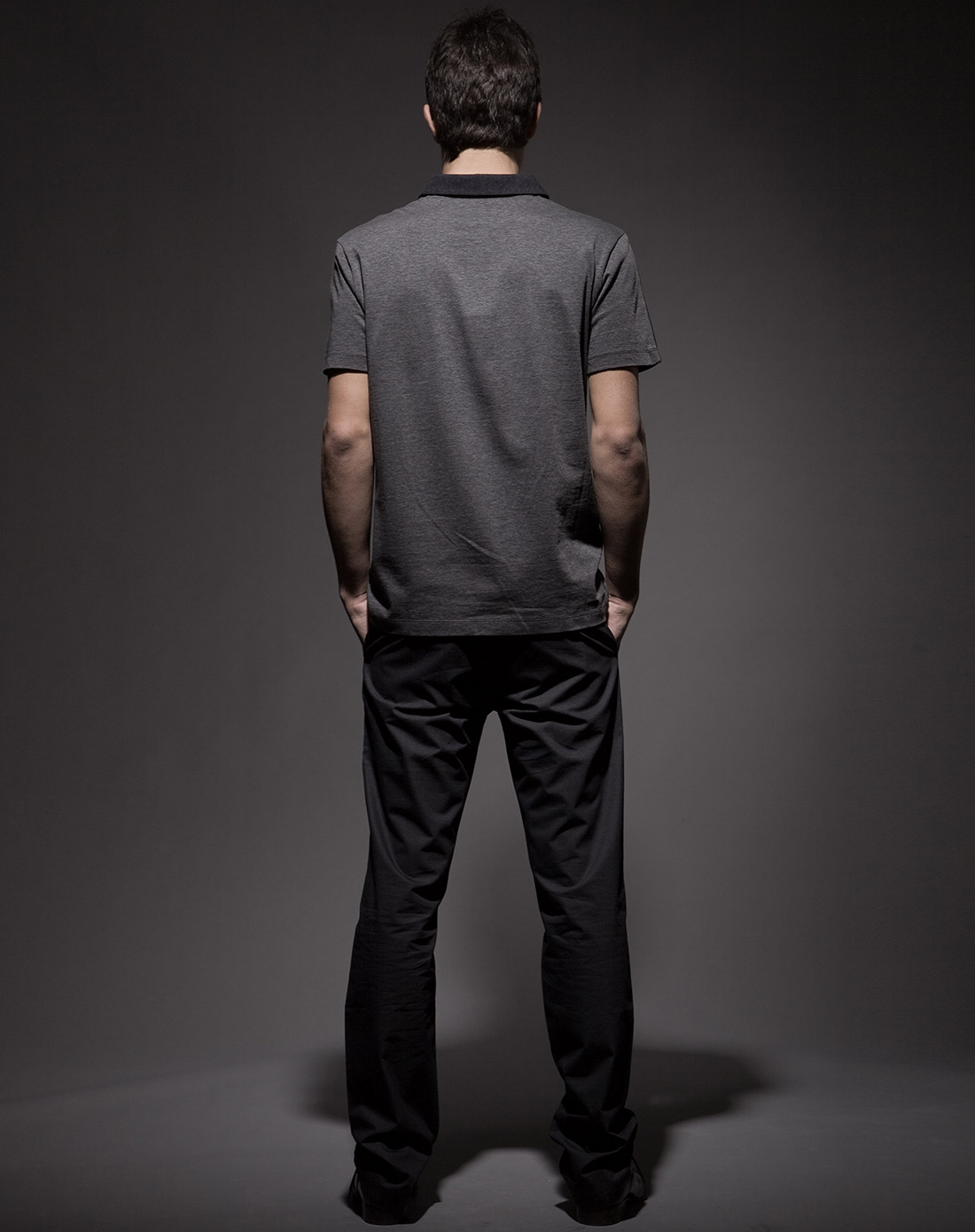 深灰色夏季商务休闲丝光棉短袖t恤