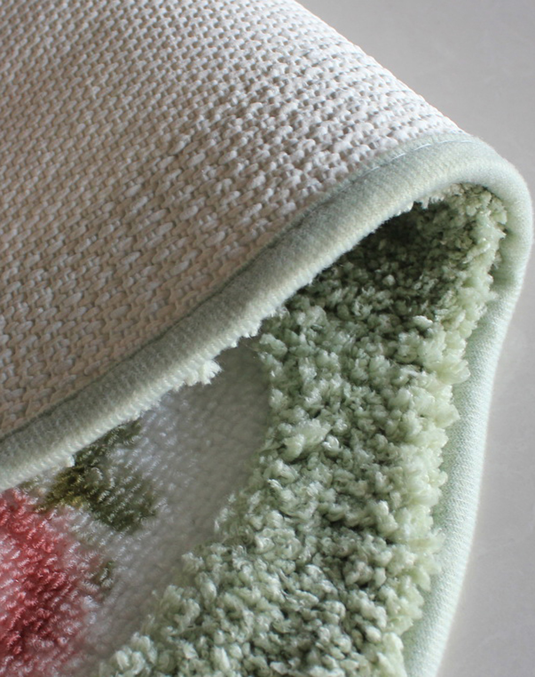 蔷薇花园系列簇绒椭圆形多用防滑地垫45*125cm(绿色)