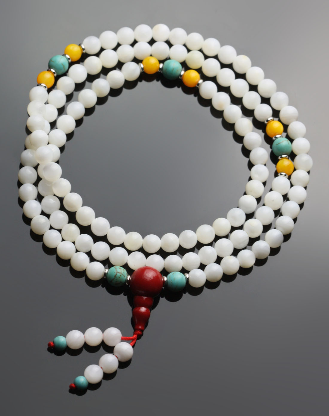 白色贝壳108佛珠