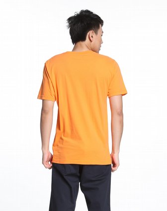 男款烫印logo圆领桔色短袖t恤