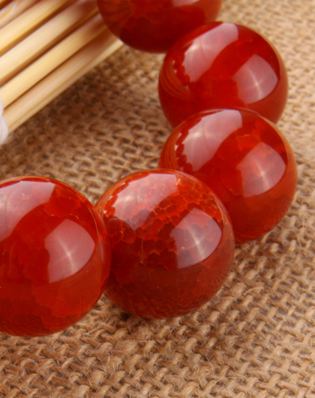 天然玛瑙冰花20mm手串(附证书)