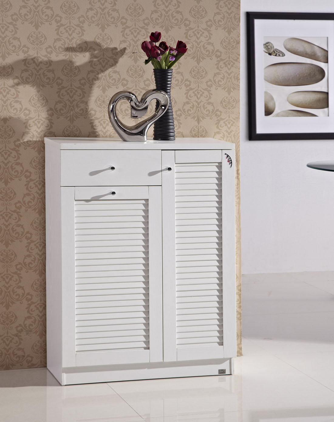 百叶窗双门鞋柜