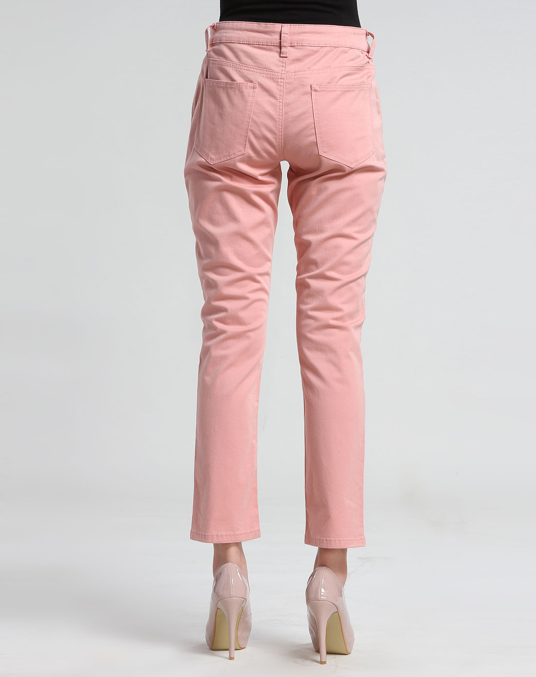 简约休闲浅粉红色长裤