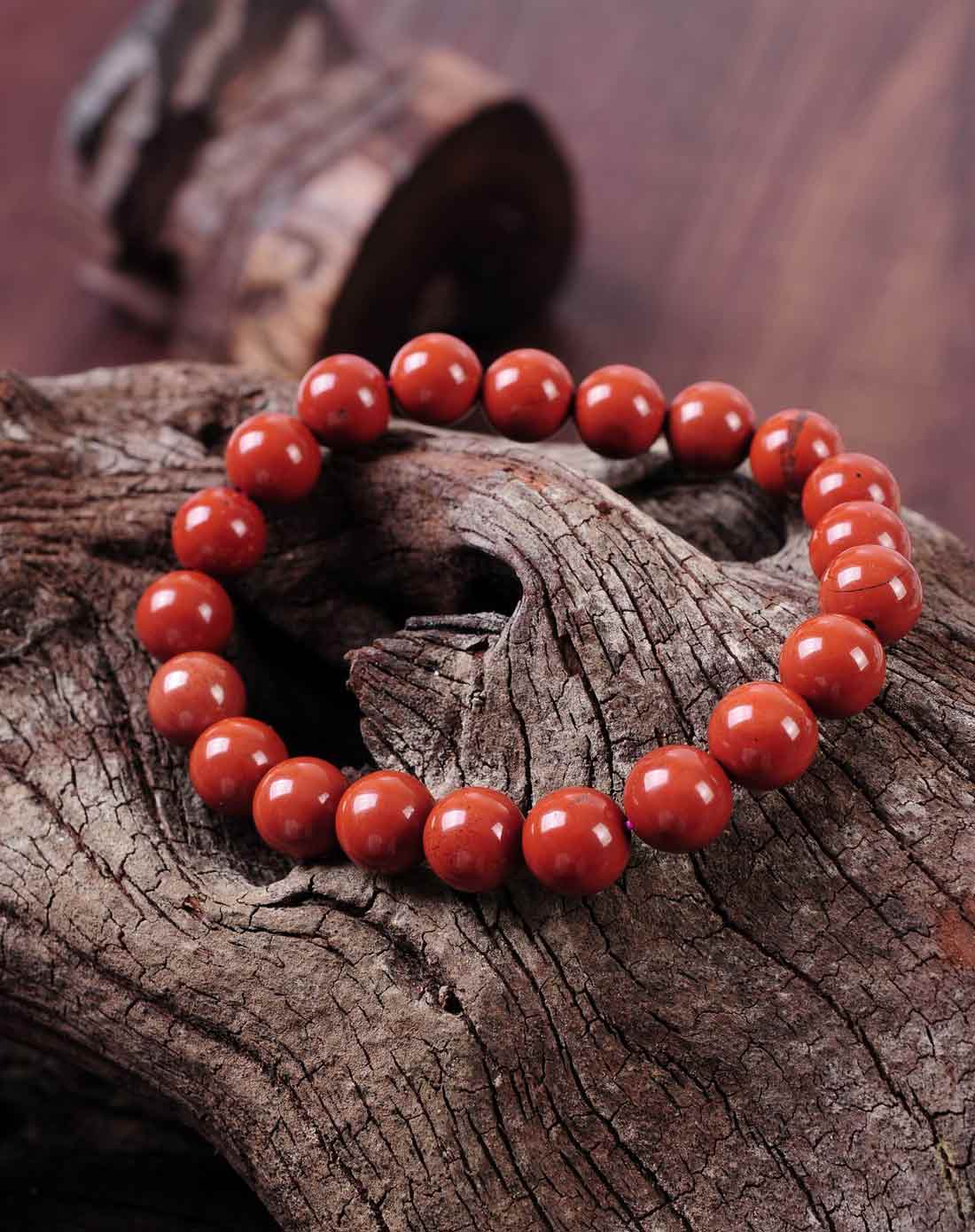 女天然朱砂红石 时尚手链