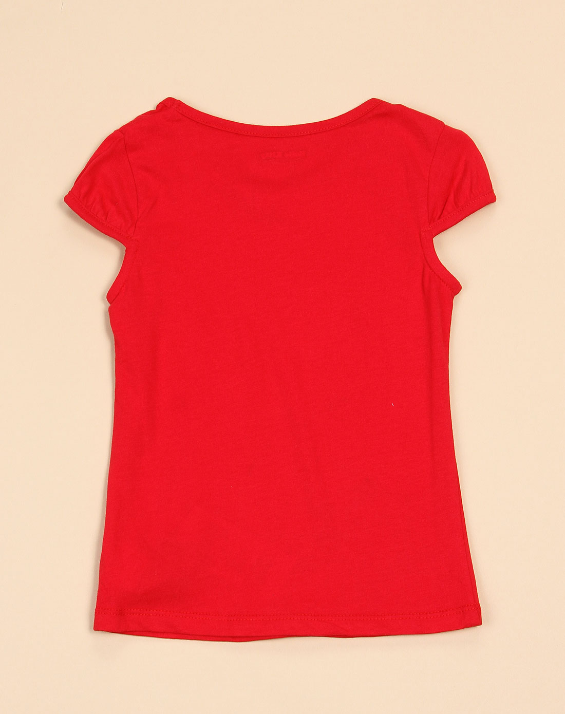 hello kitty 女童烫印卡通大红色短袖t恤