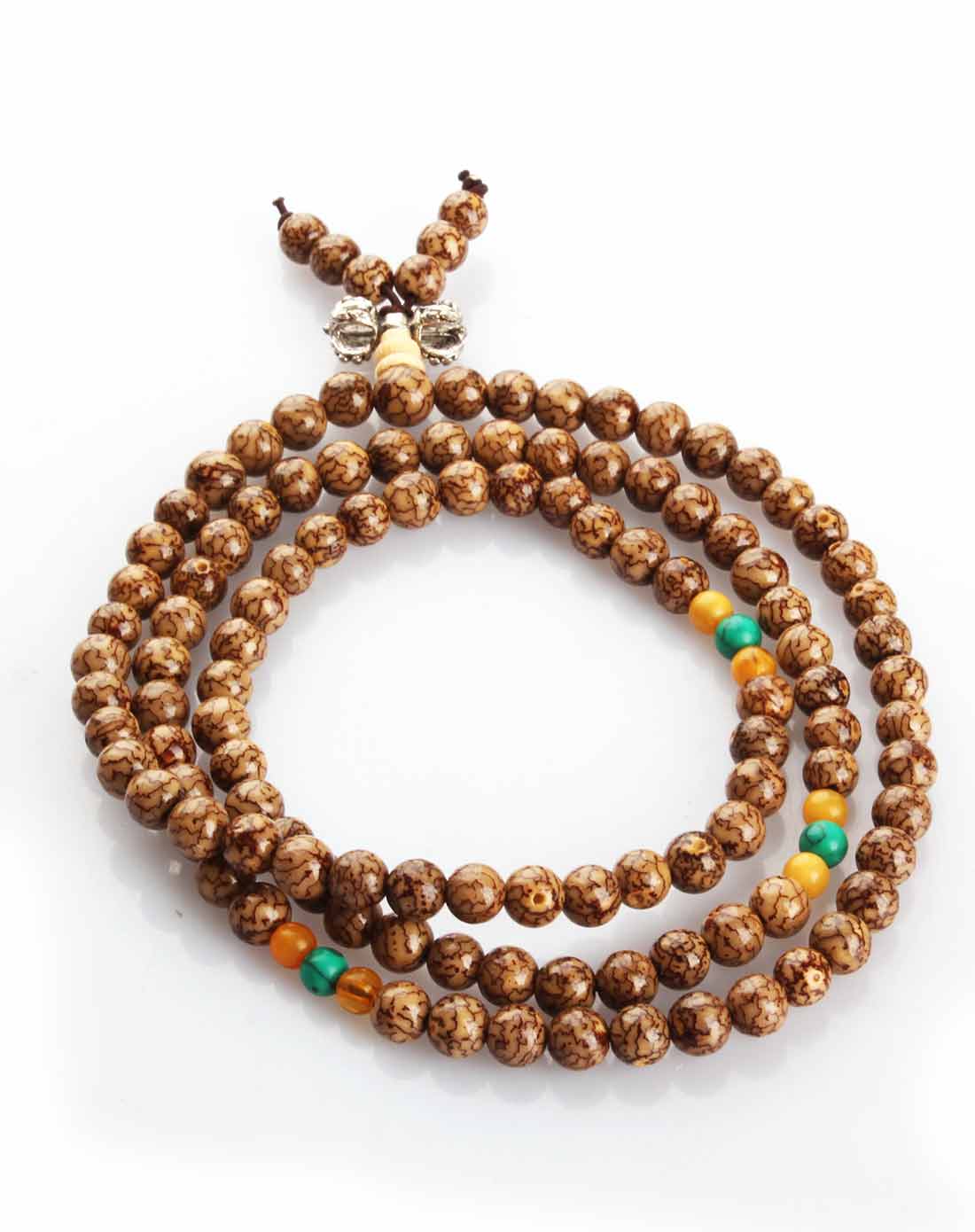 [ 悦木之源 ] 天然小银线菩提108颗佛珠手链6mm