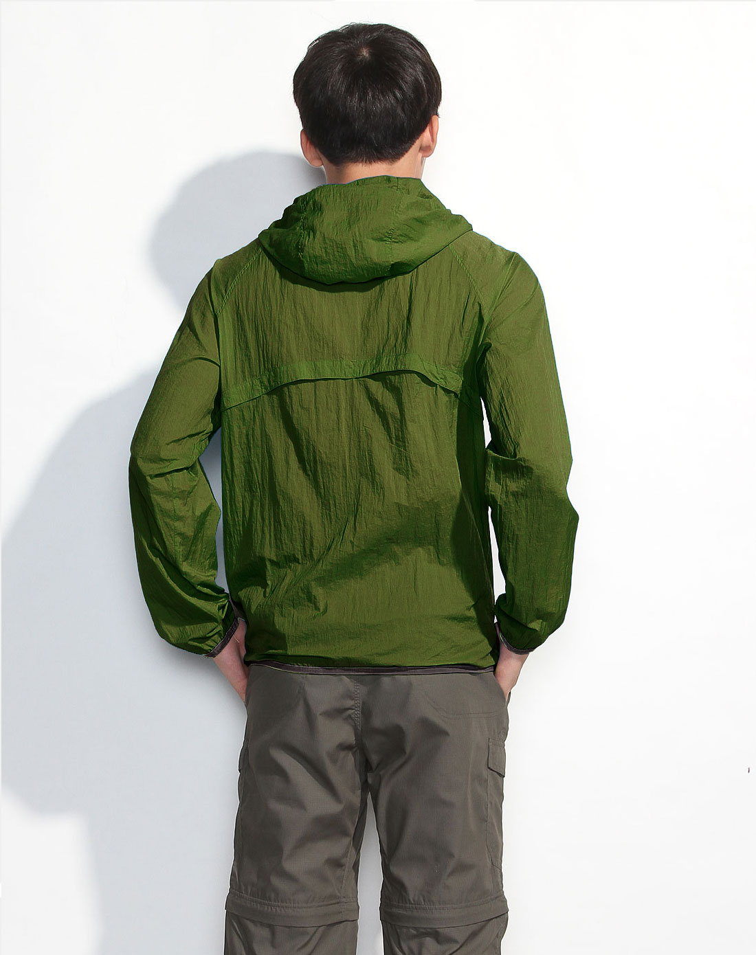 男款深草绿色抗紫外线超薄皮肤衣