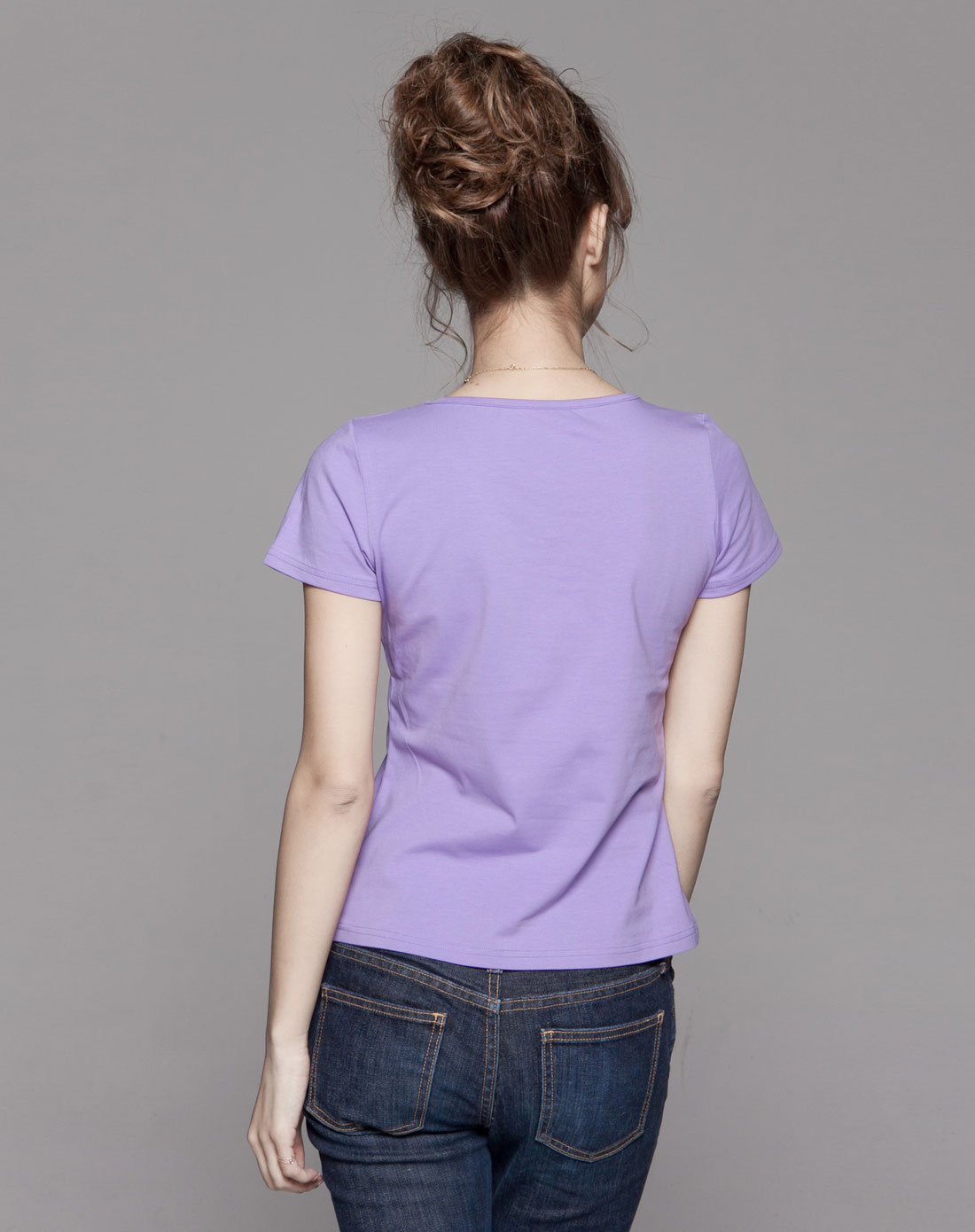 紫色花之爱短袖时尚t恤