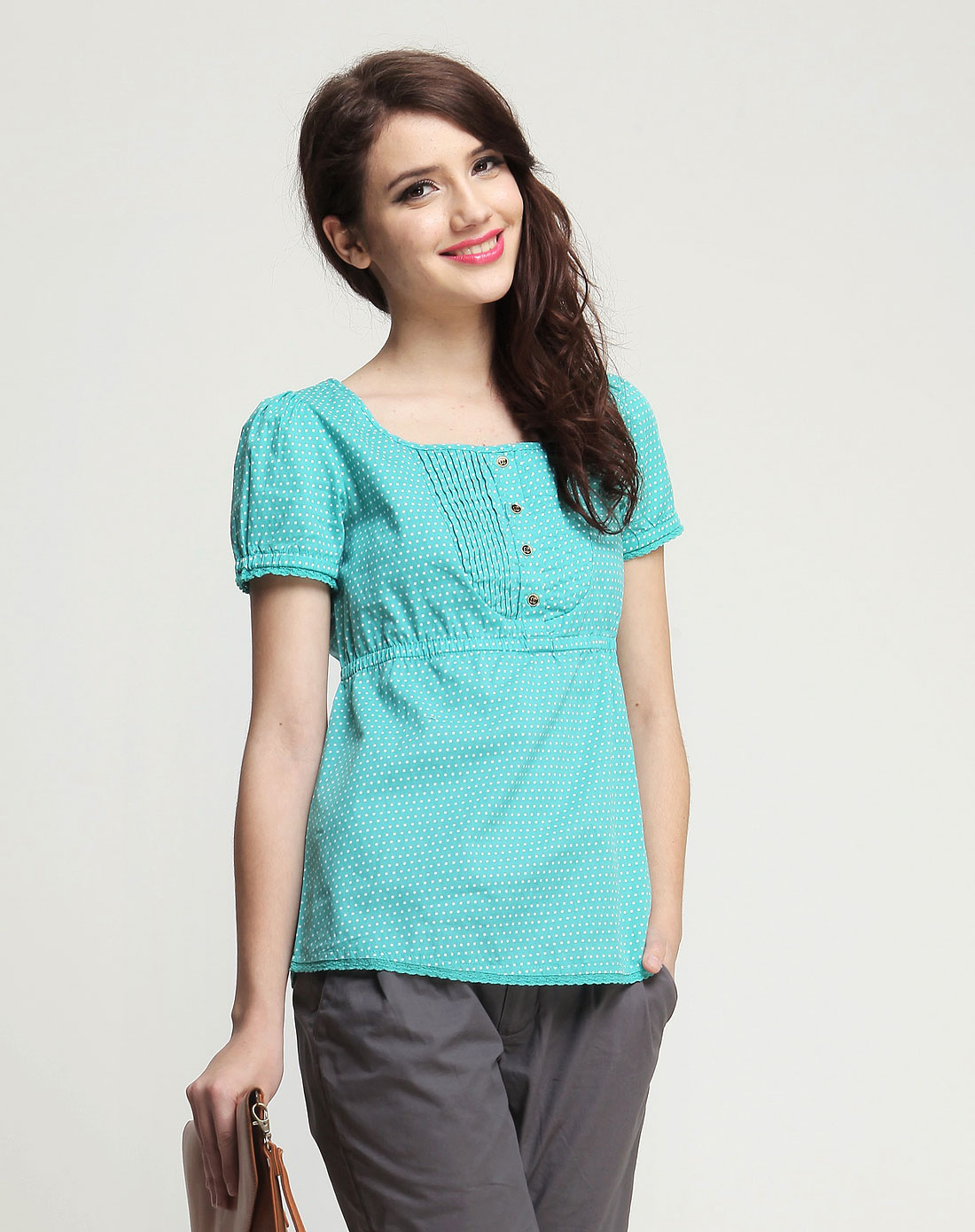 女士薄荷绿衬衫