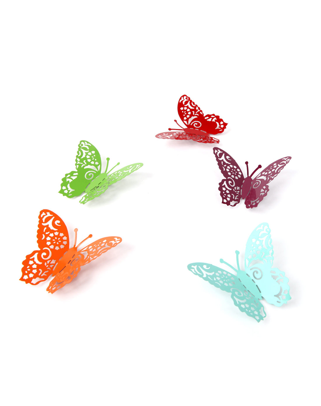 五只装蝴蝶铁艺冰箱贴-五色