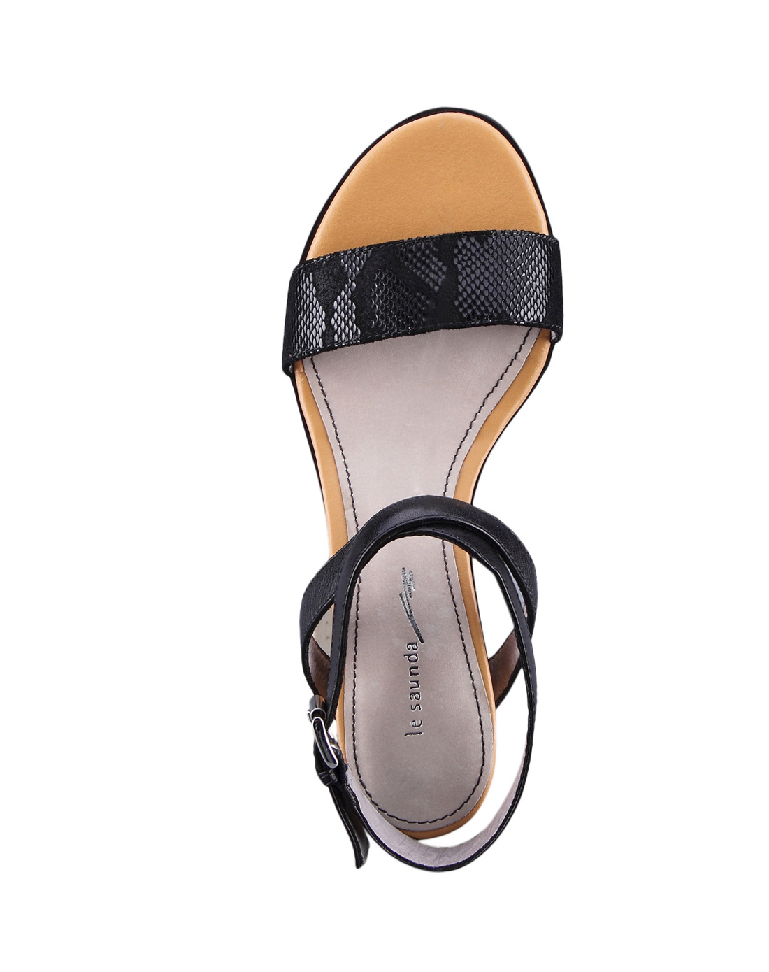 le saunda 莱尔斯丹 女款黑色凉鞋