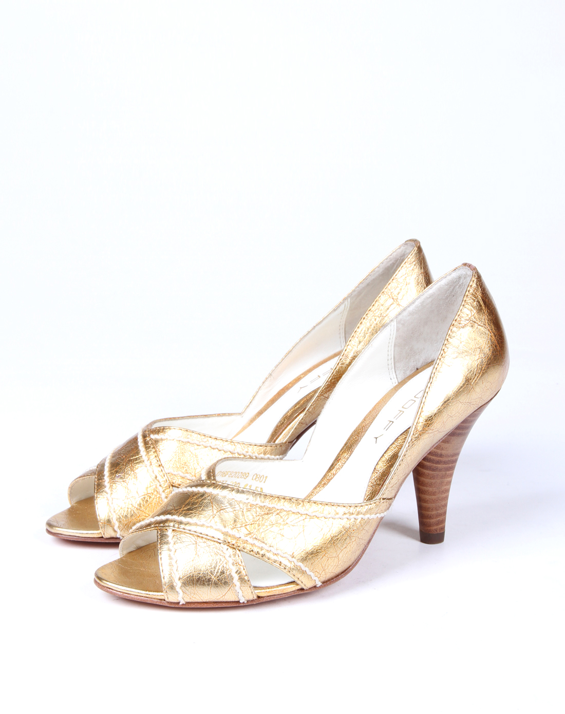 mooffy女鞋专场 > 女款金色牛皮鱼嘴鞋