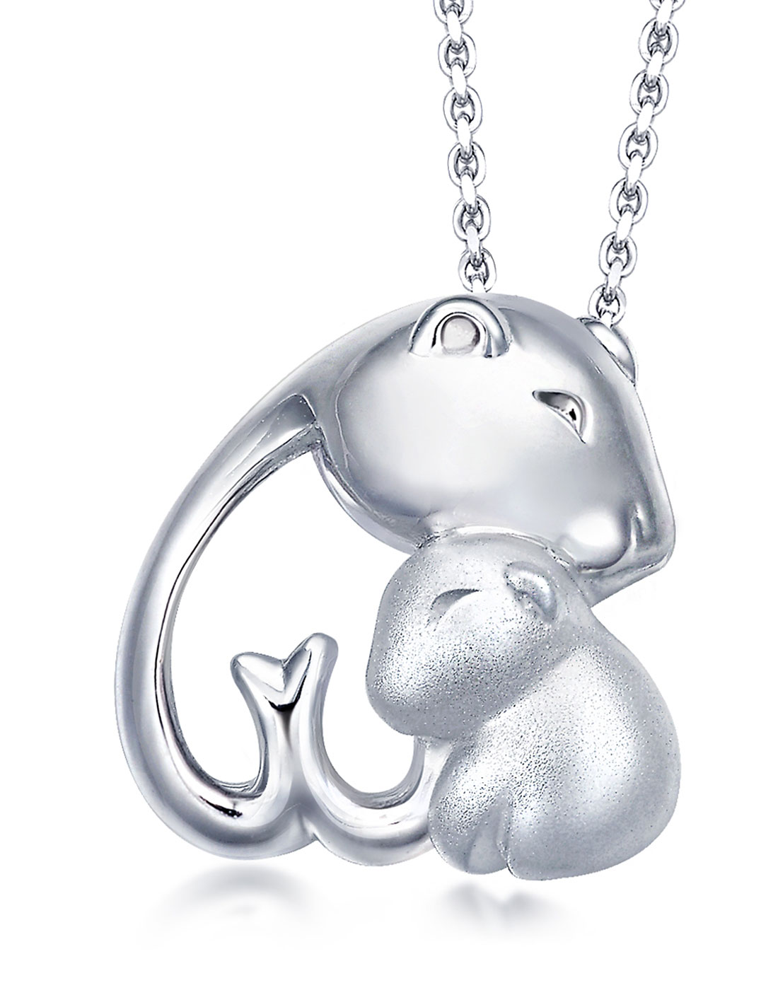 pt950铂金母子熊吊坠 2.52克