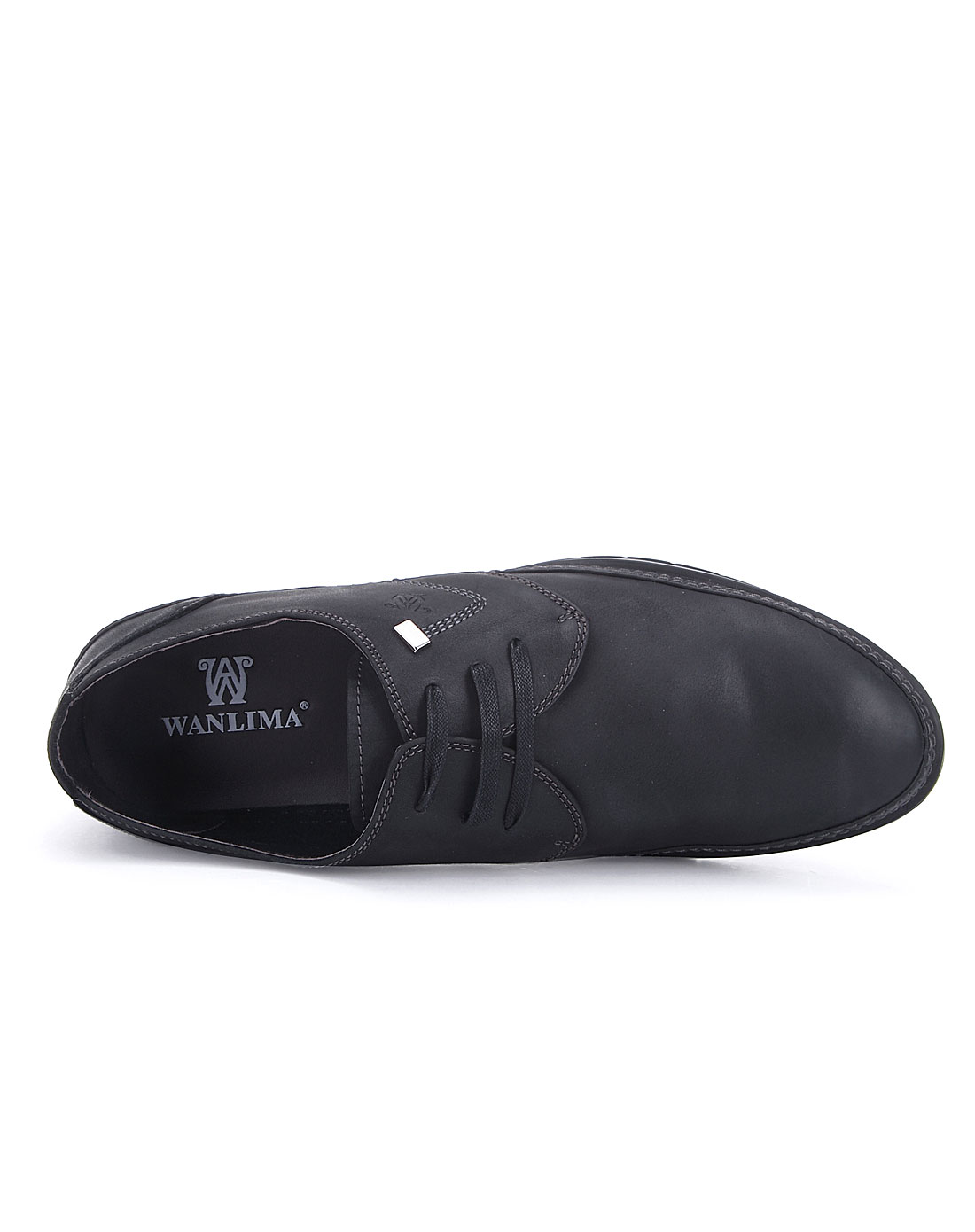 万里马wanlima男女鞋男款黑色商务休闲单鞋121151008bkl_唯品会