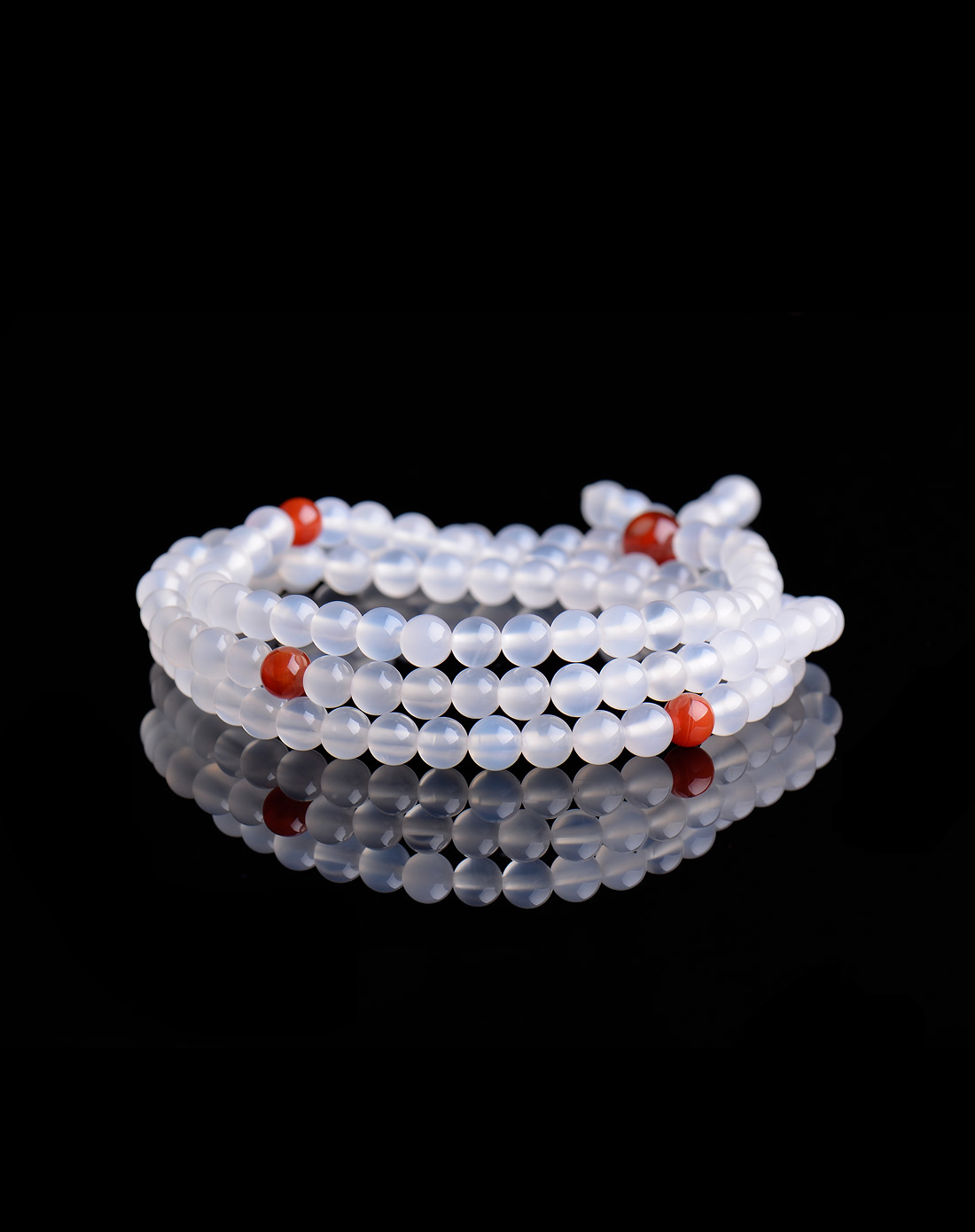 增福 白玛瑙108佛珠手链