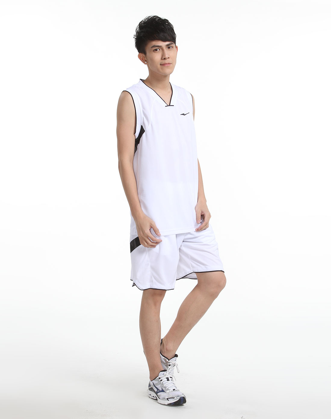 正白色篮球系列球服背心套装