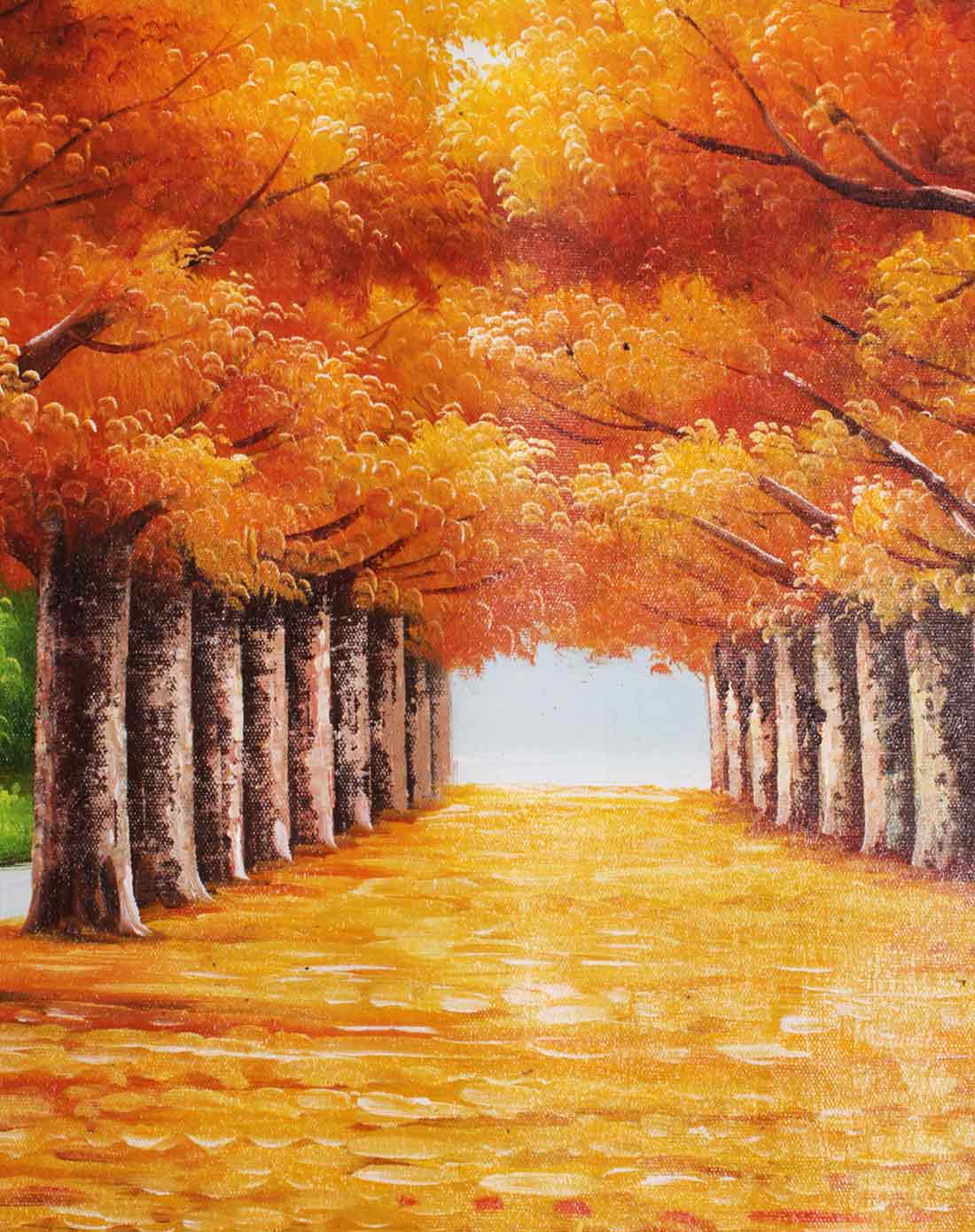 纯手绘油画画芯-黄金大道