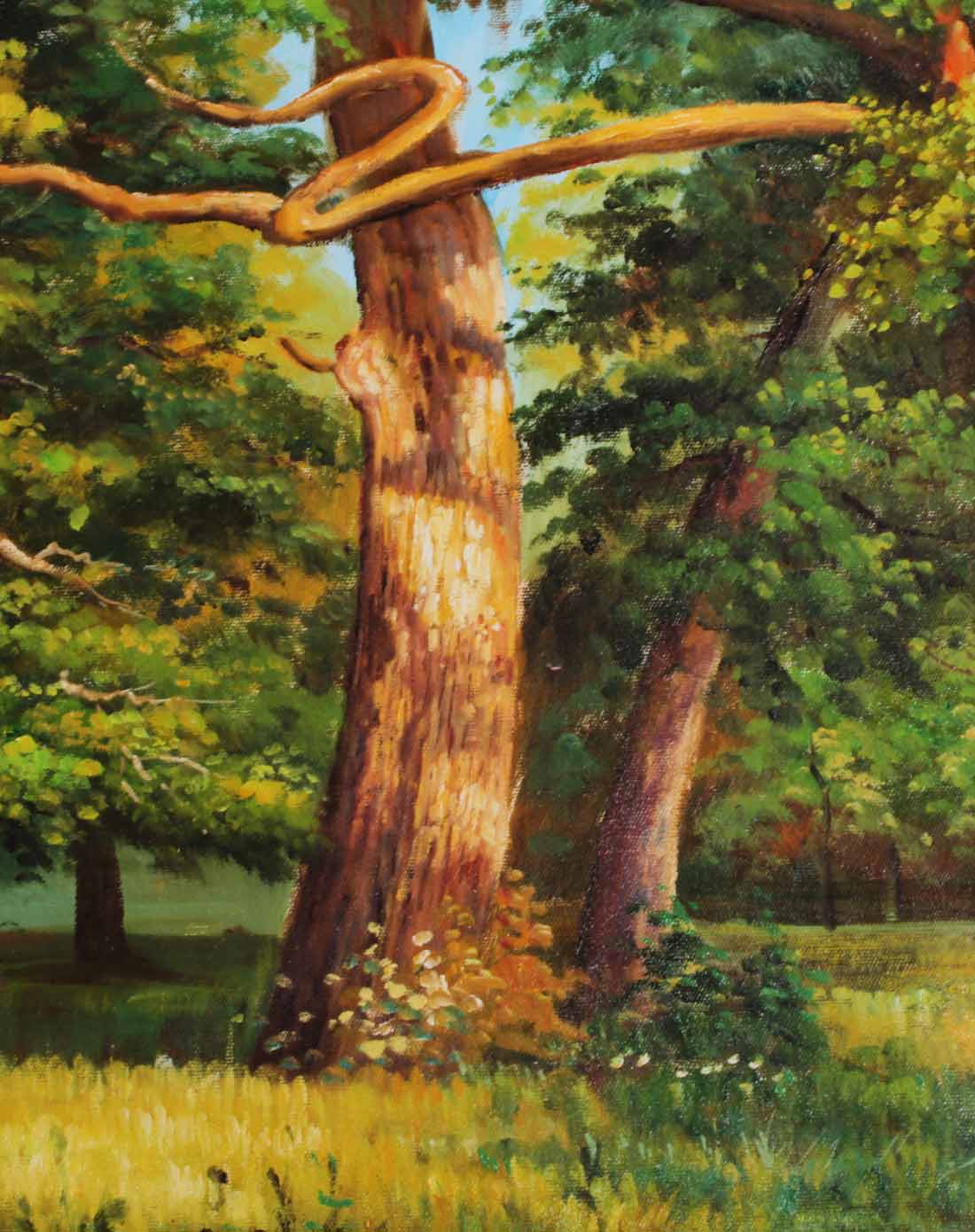 纯手绘油画画芯-希施金·橡树