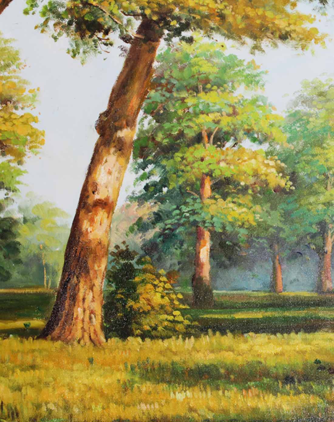 纯手绘油画画芯-希施金·橡树