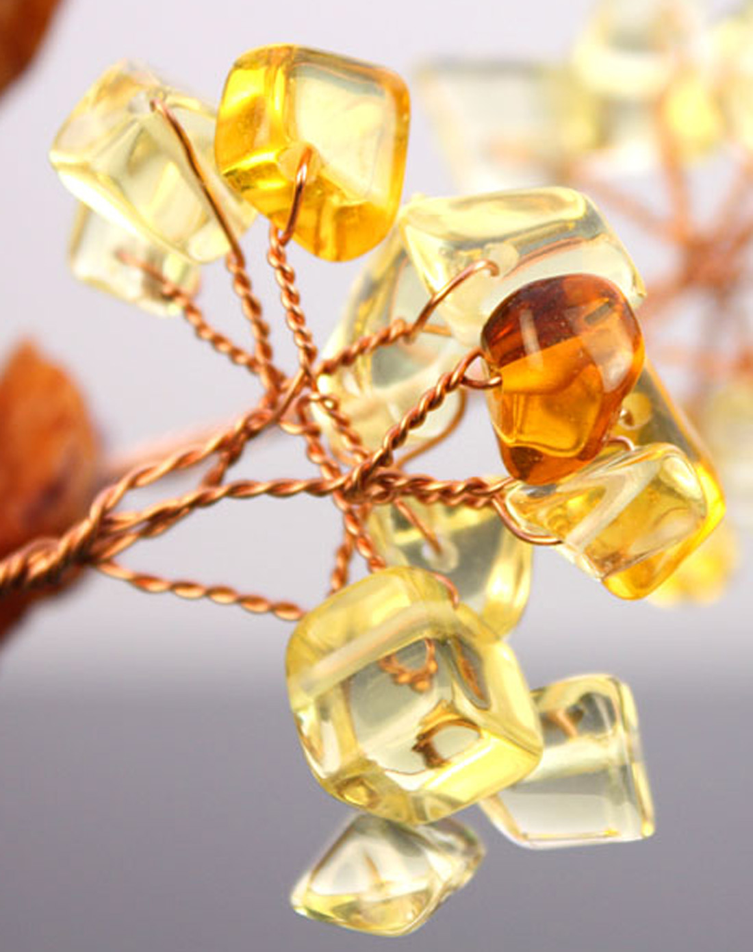 仿水晶树脂工艺摆件 招财树(黄色)