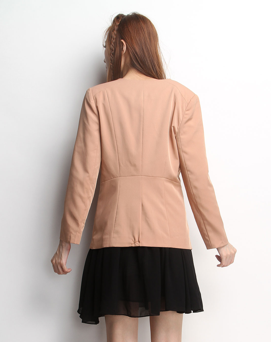 肉粉色休闲时尚长袖外套