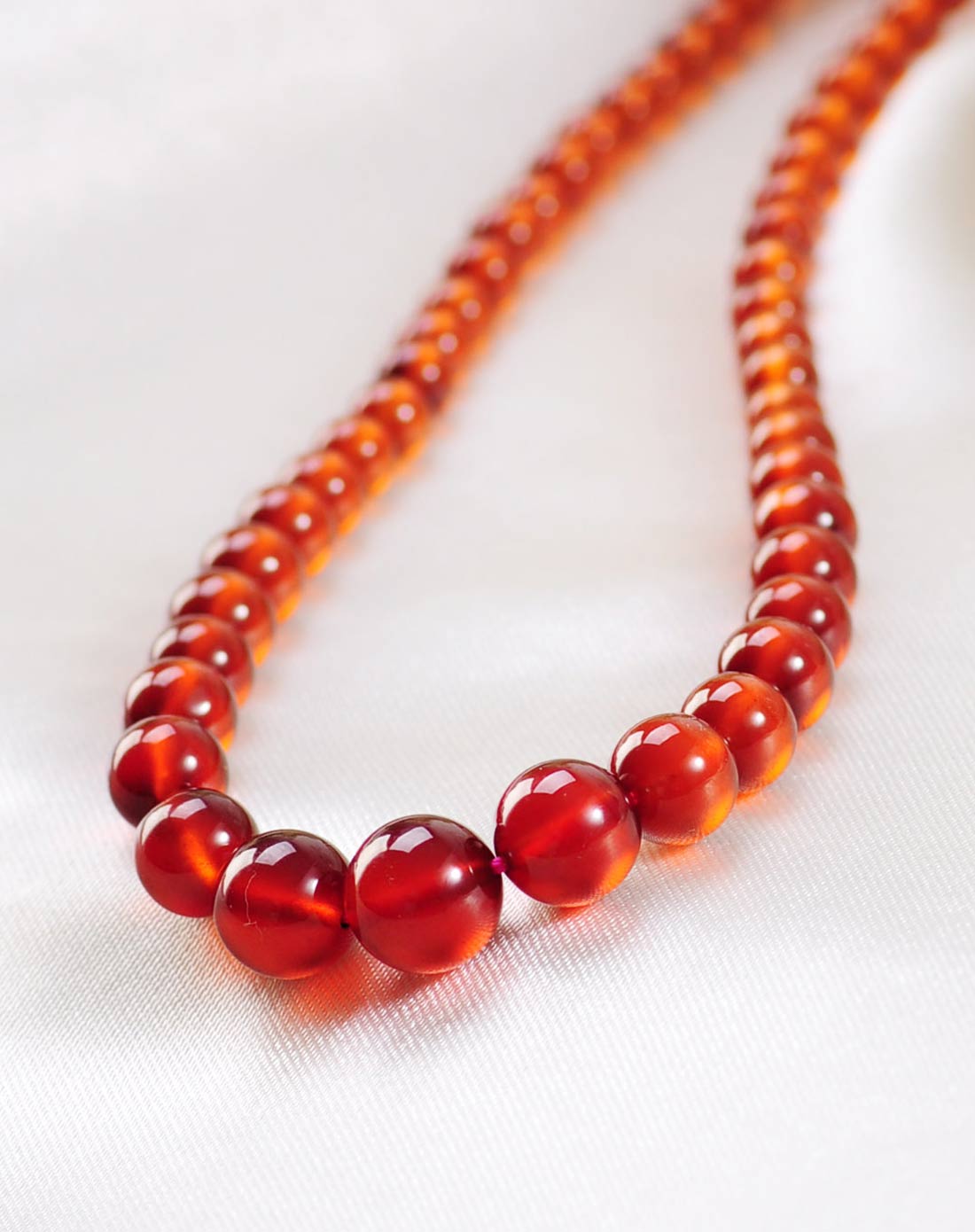 天然橙色石榴石项链(附证书)