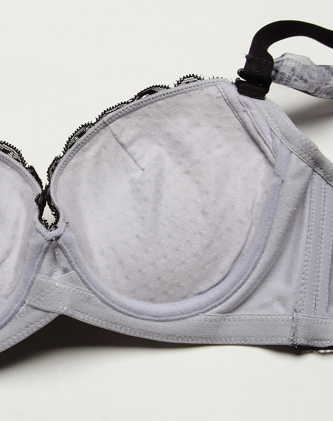 六月玫瑰junerose女士内衣专场黑灰色远红外线水袋按摩3/4杯文胸