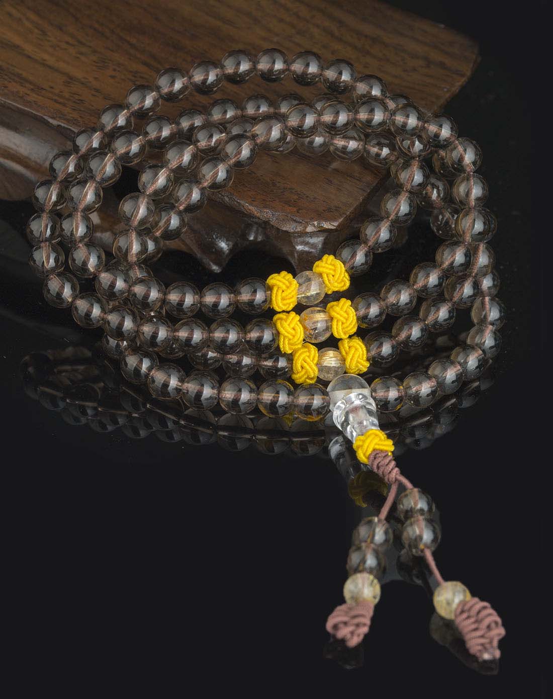 天然茶水晶佛珠手链助睡眠(附证书)