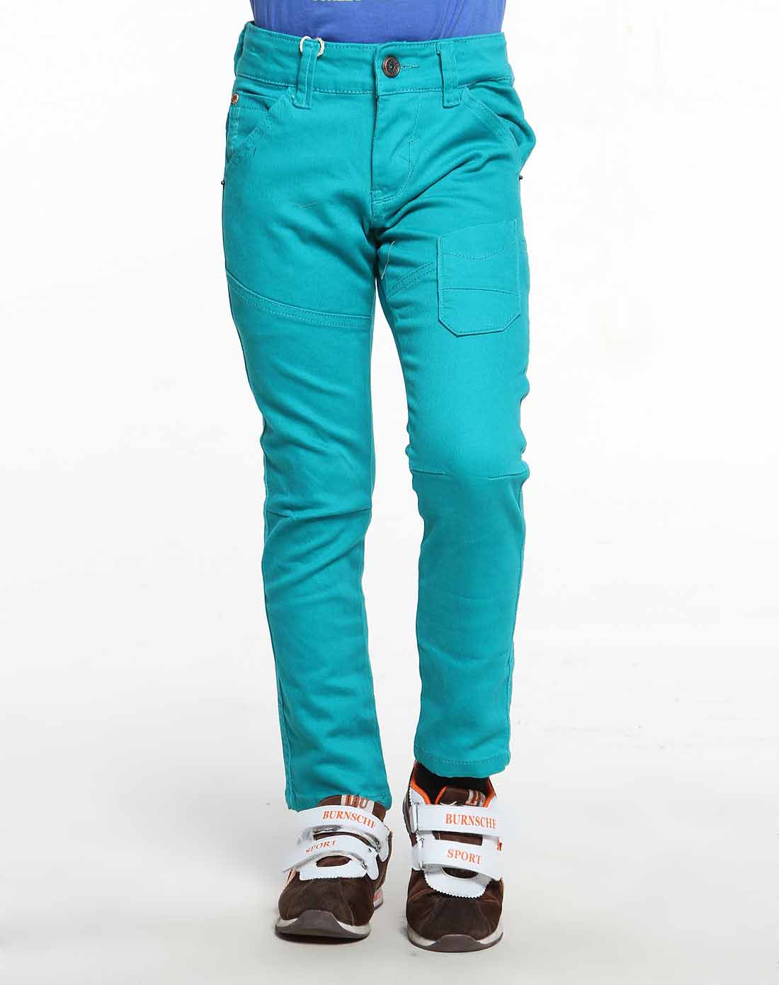 男童潮流时尚蓝绿色休闲长裤